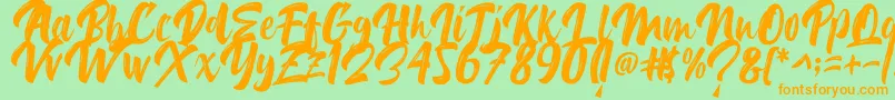 Delimax Font – Orange Fonts on Green Background