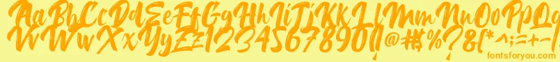 Шрифт Delimax – оранжевые шрифты на жёлтом фоне
