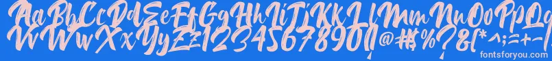 フォントDelimax – ピンクの文字、青い背景