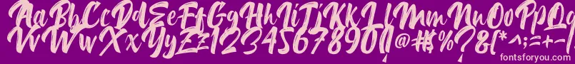 Delimax-fontti – vaaleanpunaiset fontit violetilla taustalla
