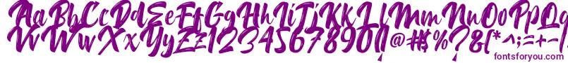 フォントDelimax – 白い背景に紫のフォント