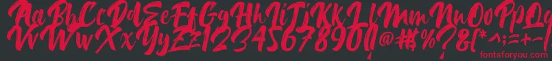 フォントDelimax – 黒い背景に赤い文字