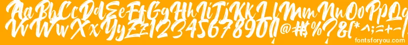 フォントDelimax – オレンジの背景に白い文字