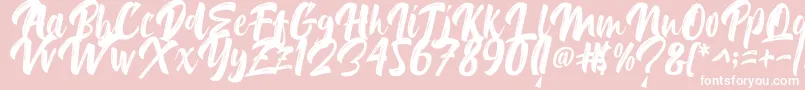 Delimax-fontti – valkoiset fontit vaaleanpunaisella taustalla