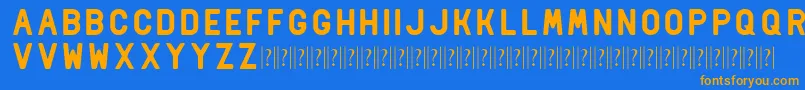 Delio trial Font – Orange Fonts on Blue Background