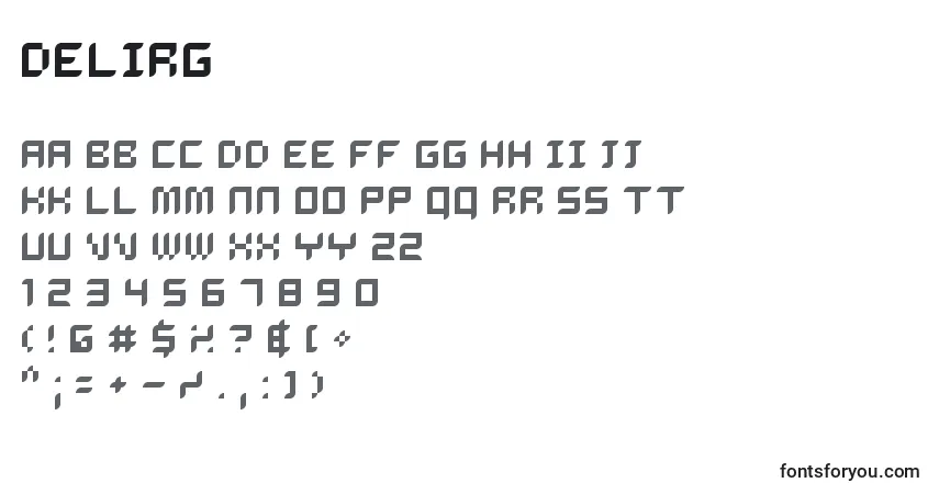 Delirg   (124815)-fontti – aakkoset, numerot, erikoismerkit