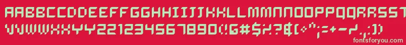 フォントdelirg   – 赤い背景に緑の文字