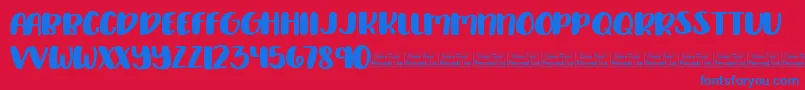 Delirious Demo Font – Blue Fonts on Red Background