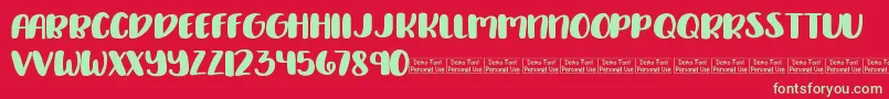 Delirious Demo Font – Green Fonts on Red Background