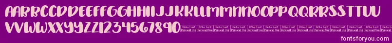 Delirious Demo Font – Pink Fonts on Purple Background