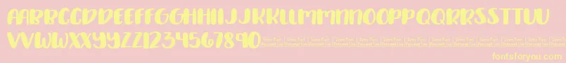 Delirious Demo Font – Yellow Fonts on Pink Background