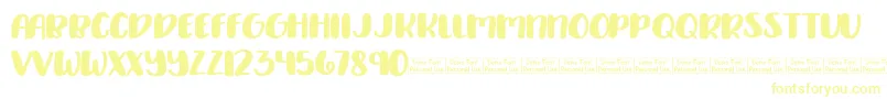 Delirious Demo Font – Yellow Fonts on White Background