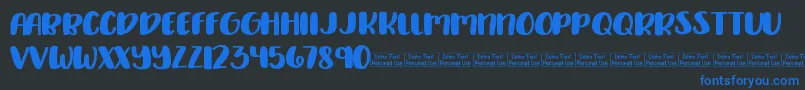 Delirious Demo Font – Blue Fonts on Black Background