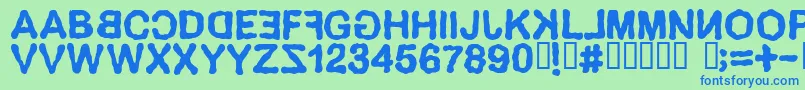 フォントDELIRIUM – 青い文字は緑の背景です。