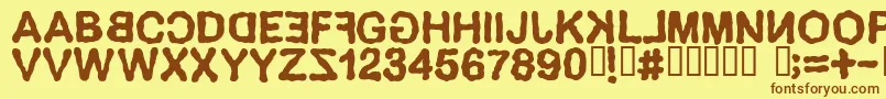 DELIRIUM Font – Brown Fonts on Yellow Background