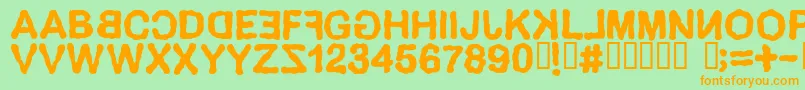 DELIRIUM Font – Orange Fonts on Green Background
