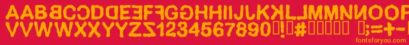 DELIRIUM Font – Orange Fonts on Red Background