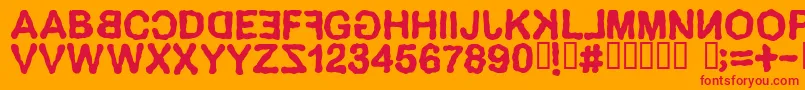 フォントDELIRIUM – オレンジの背景に赤い文字