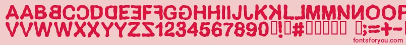 フォントDELIRIUM – ピンクの背景に赤い文字