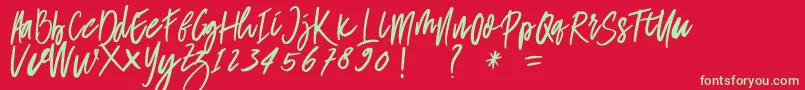 delisa Font – Green Fonts on Red Background