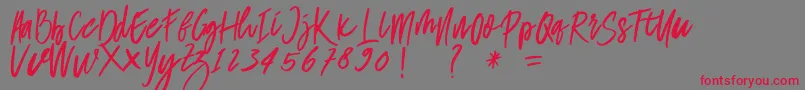 delisa Font – Red Fonts on Gray Background