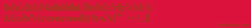 LadyIceSmallCaps-Schriftart – Braune Schriften auf rotem Hintergrund