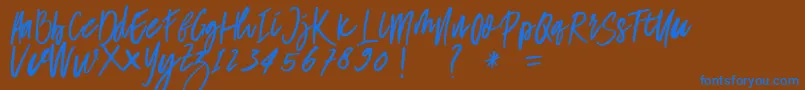 delisa Font – Blue Fonts on Brown Background