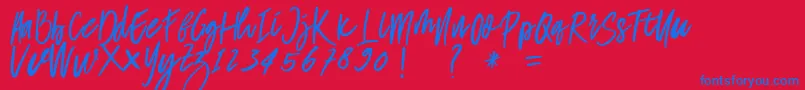 delisa Font – Blue Fonts on Red Background
