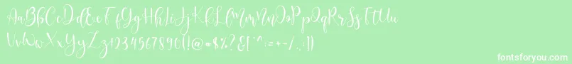 フォントdelisha – 緑の背景に白い文字