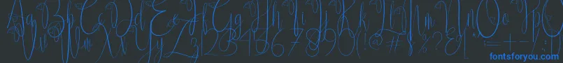 Шрифт Delissa Script – синие шрифты на чёрном фоне