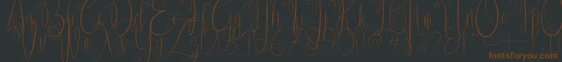 Delissa Script Font – Brown Fonts on Black Background