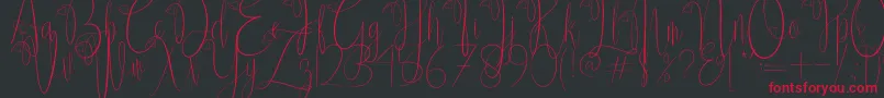 Delissa Scriptフォントについての詳細 フォントDelissa Script – 黒い背景に赤い文字