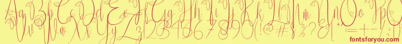 Шрифт Delissa Script – красные шрифты на жёлтом фоне