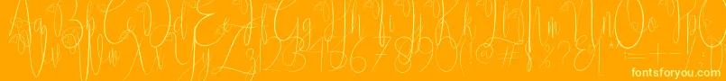 Delissa Script Font – Yellow Fonts on Orange Background