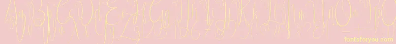 Delissa Script Font – Yellow Fonts on Pink Background