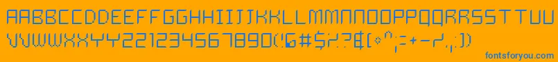 フォントDELIT    – オレンジの背景に青い文字