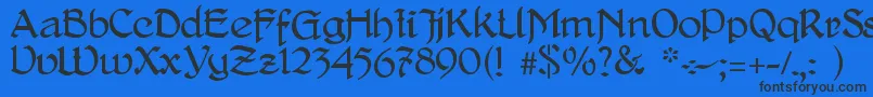 DelitschAntiqua-Schriftart – Schwarze Schriften auf blauem Hintergrund