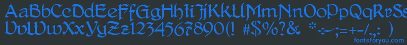 DelitschAntiqua Font – Blue Fonts on Black Background