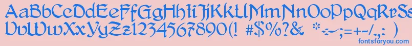 DelitschAntiqua-Schriftart – Blaue Schriften auf rosa Hintergrund