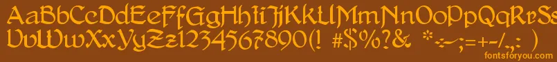 DelitschAntiqua Font – Orange Fonts on Brown Background