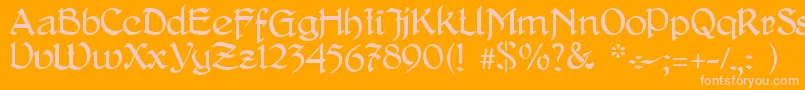 DelitschAntiqua-Schriftart – Rosa Schriften auf orangefarbenem Hintergrund