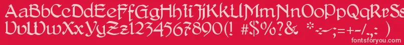 Czcionka DelitschAntiqua – różowe czcionki na czerwonym tle