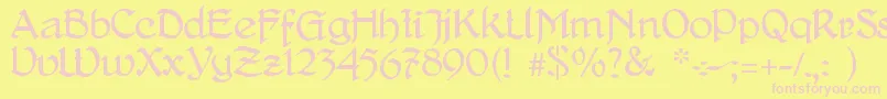 DelitschAntiqua-Schriftart – Rosa Schriften auf gelbem Hintergrund