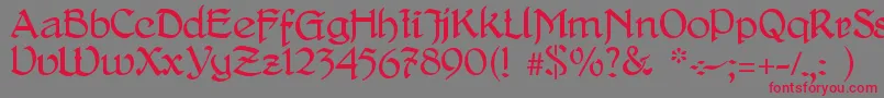 Czcionka DelitschAntiqua – czerwone czcionki na szarym tle