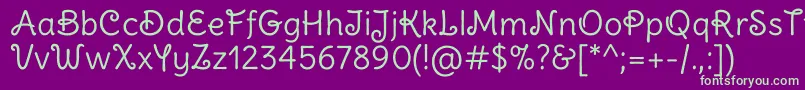 DeliusSwashCaps Regular Font – Green Fonts on Purple Background