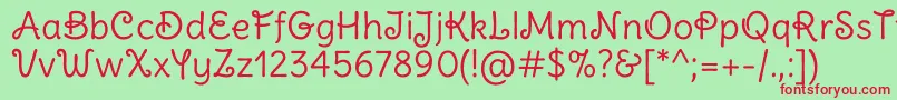 DeliusSwashCaps Regular Font – Red Fonts on Green Background
