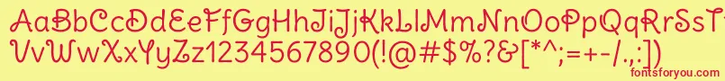 DeliusSwashCaps Regular Font – Red Fonts on Yellow Background