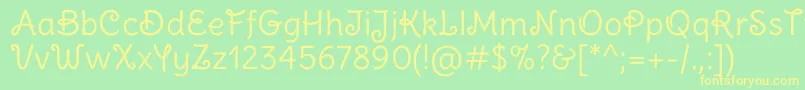 DeliusSwashCaps Regular Font – Yellow Fonts on Green Background