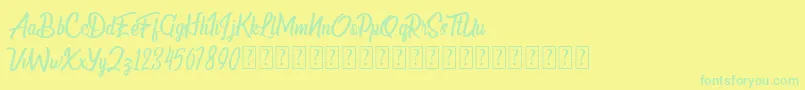 Deliverance FREE FOR PERSONAL USE Font – Green Fonts on Yellow Background