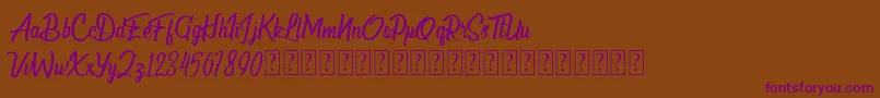 Deliverance FREE FOR PERSONAL USE Font – Purple Fonts on Brown Background